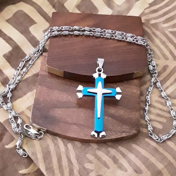 A16 Blue Cross Stainless Steel - Picture 1 of 8